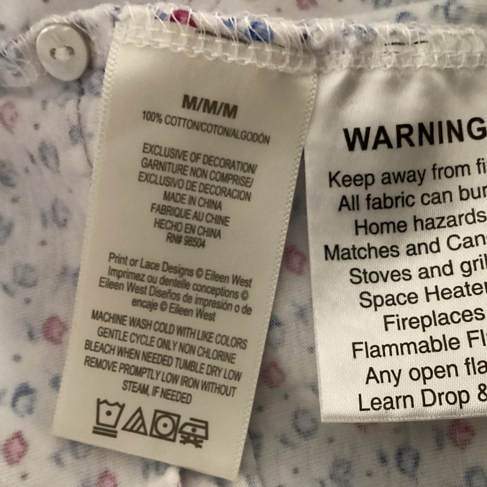 Eileen West Floral Nightgown - White and Blue - Picture 9 of 11